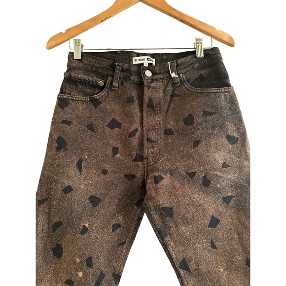 RE/DONE x Levis Collection Women’s Brown Paint Splatter Black Skinny Jeans Sz 26 - Picture 2 of 8